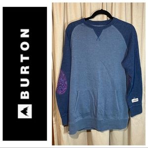 Burton US Open Snowboard Championships Women's Floral Elbow Patch Sweatshirt-GUC